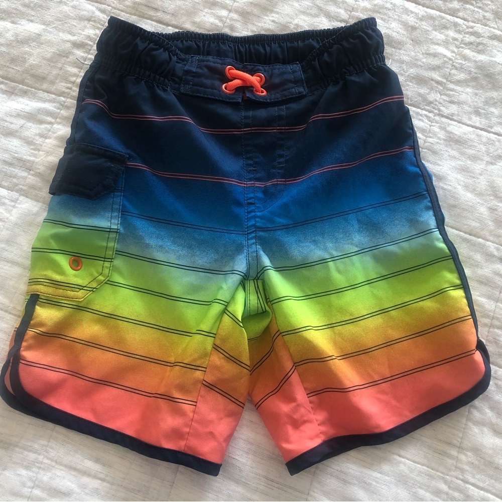 3/$15: Bright Color Gradient Swim Shorts Sz 4/5
